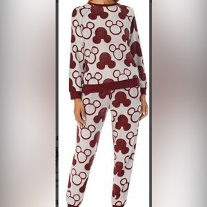 Disney Women’s Pajama Set | Mickey Mouse | Extra Large | Burgundy